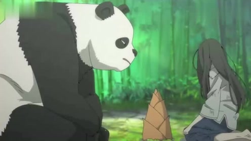 宝儿姐欺负大熊猫,跟人家抢竹笋吃,这女人真可怕!