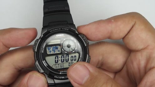 卡西欧电子手表ae-1000w,ae-1200w设置调表方法