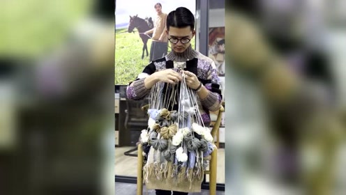 会织毛衣的男人简直是国宝,专心做一件事真帅!
