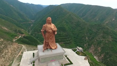 航拍世界上最大关公铜像 就在关公故里山西运城 高61米