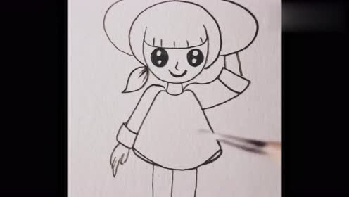 教小朋友画可爱的长发小女孩,喜欢的小朋友就和我一起画哦!