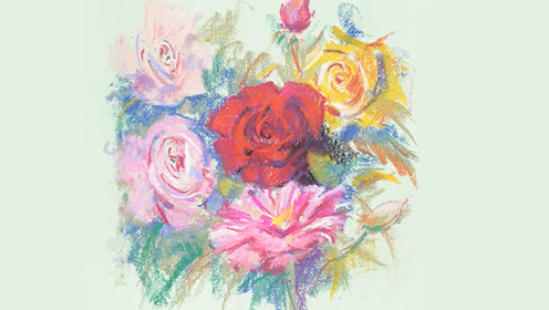 《手把手教你画色粉画》玫瑰花