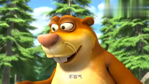 熊出没:凯特准备做水果派的鸭梨掉进河里,萝卜头给它一个苹果