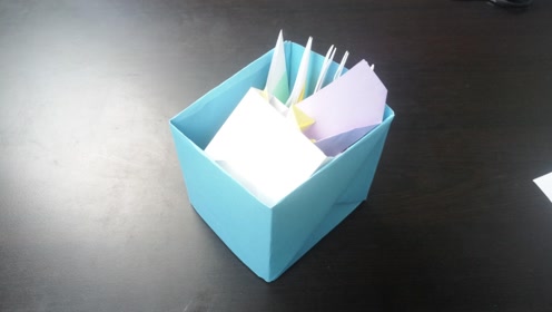 儿童手工折纸,收纳效果非常好的方盒子折法,折法简单到爆炸
