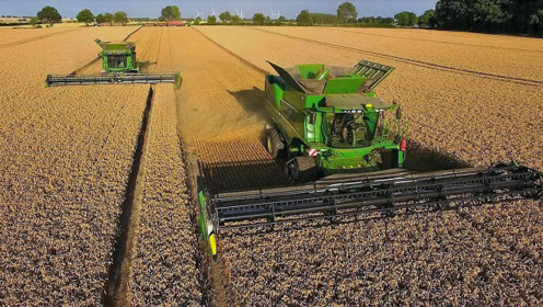 实拍农村收割小麦,工作效率太惊人了,不得不说令人佩服!
