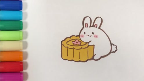 儿歌多多儿童绘画 圆圆的月亮上面有什么 中秋一起发现可爱月兔