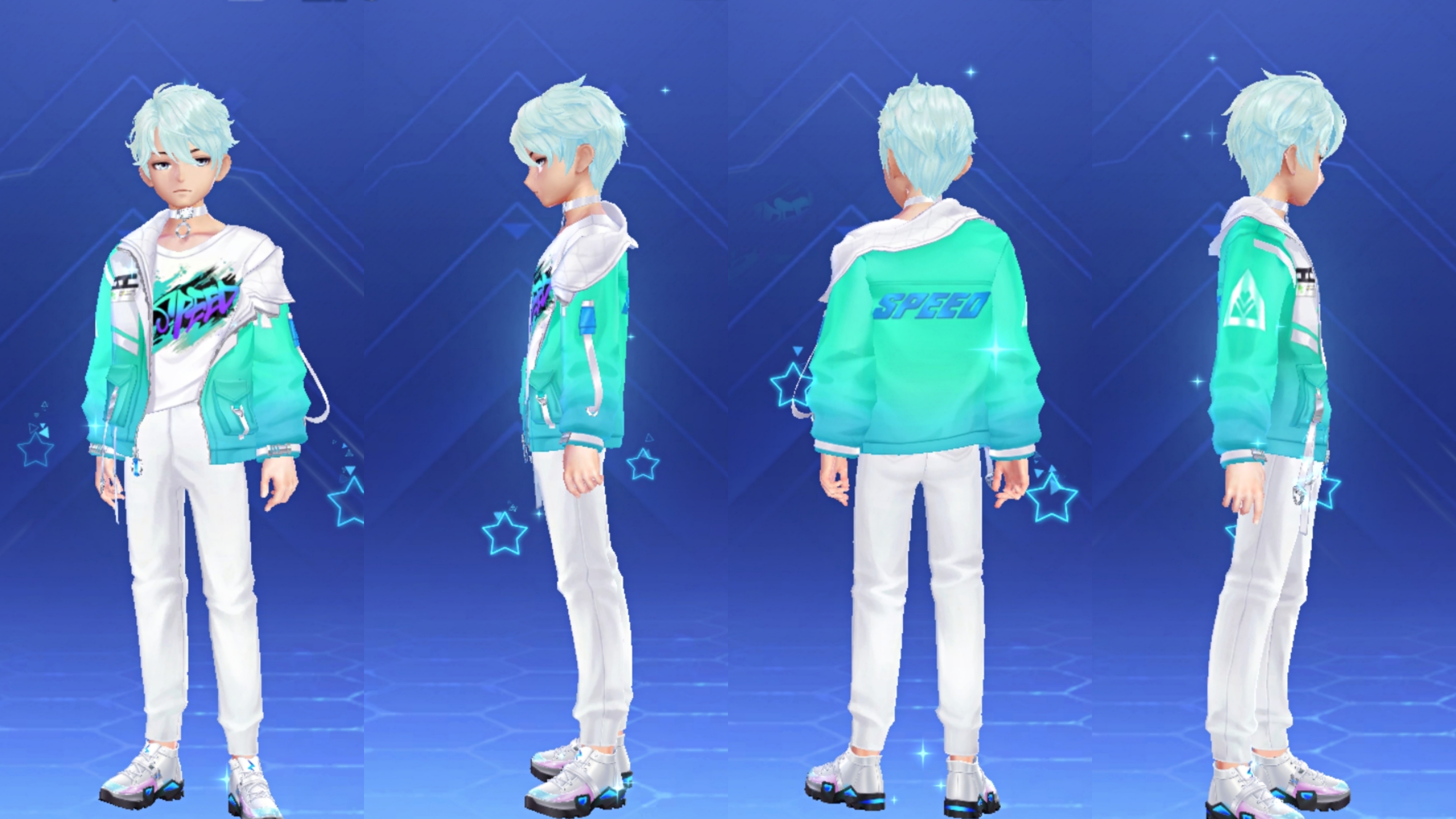 【休闲区效果展示】【服饰搭配】服饰搭配:火线精英发饰表情搭配:幽蓝