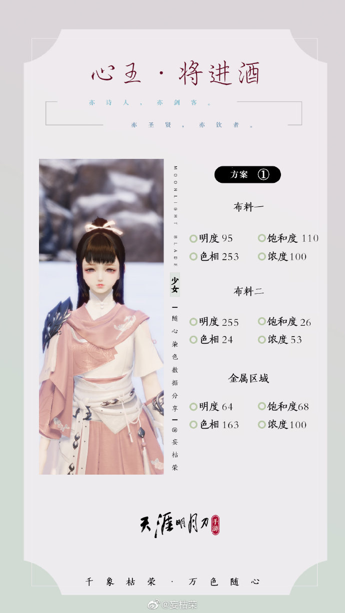 一诗一酒  一剑天涯，【心王·将进酒】三大体型染色数据分享