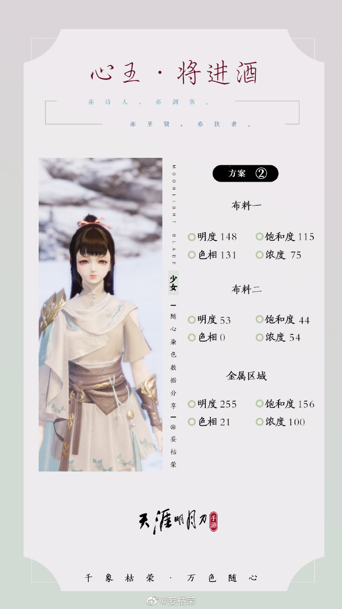 一诗一酒  一剑天涯，【心王·将进酒】三大体型染色数据分享