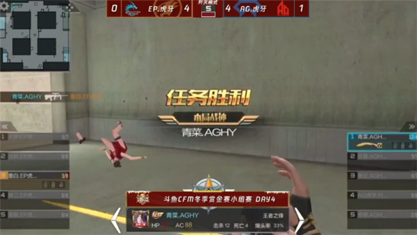 枪战王者：AG加时发力坐稳B组榜首 Q9让一追二取胜eStar