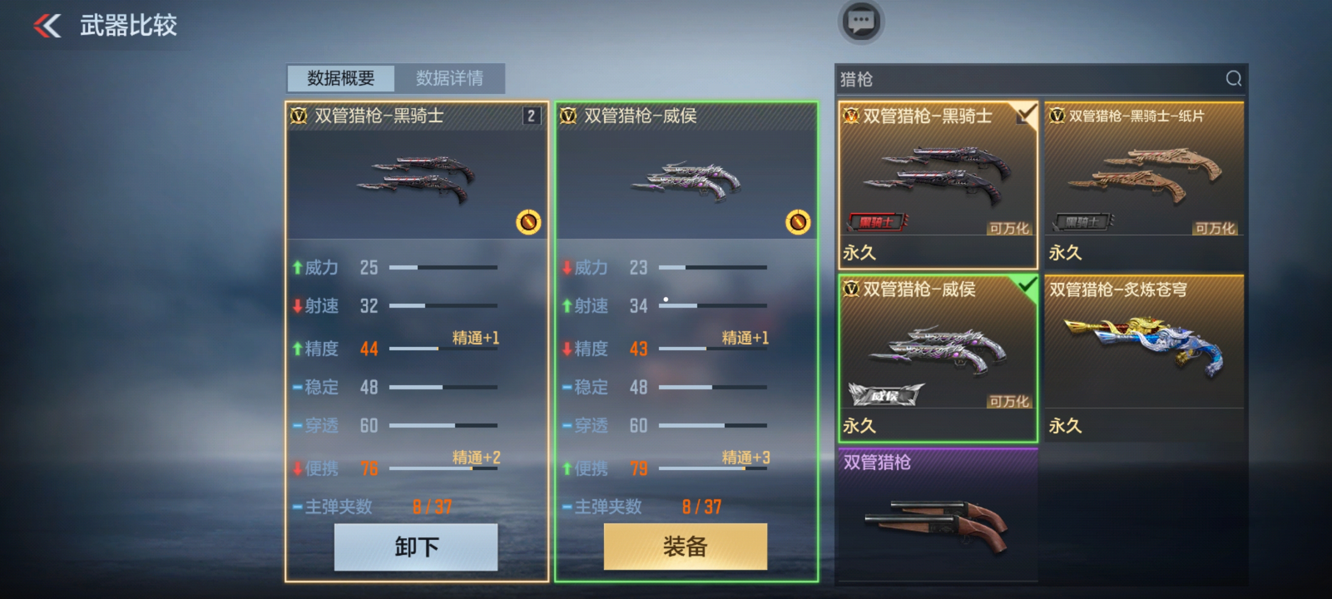 【武器评测】暗夜骑士出击，双管猎枪黑骑士限时返场！