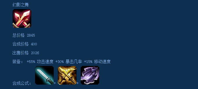 2.幻影之舞(红叉)离子火花是英雄联盟s2赛季的装备,在s3中被取代移除.