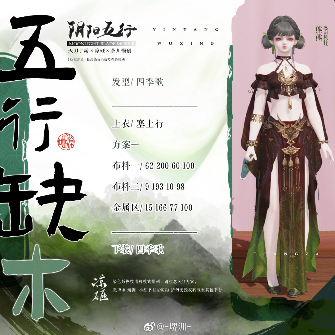 如果阴阳五行也有颜色，五行缺木三体型染色数据分享