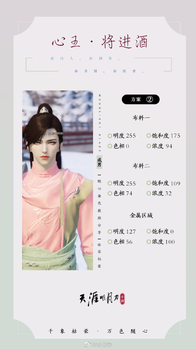 一诗一酒  一剑天涯，【心王·将进酒】三大体型染色数据分享