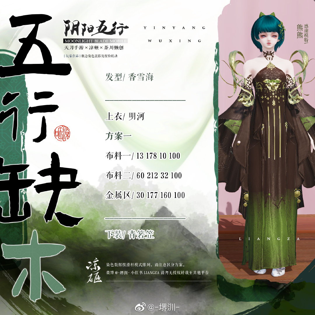 如果阴阳五行也有颜色，五行缺木三体型染色数据分享