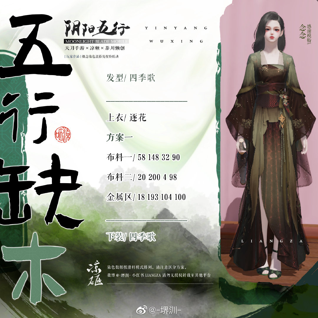 如果阴阳五行也有颜色，五行缺木三体型染色数据分享