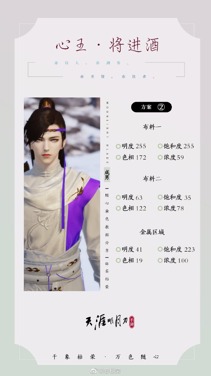 一诗一酒  一剑天涯，【心王·将进酒】三大体型染色数据分享