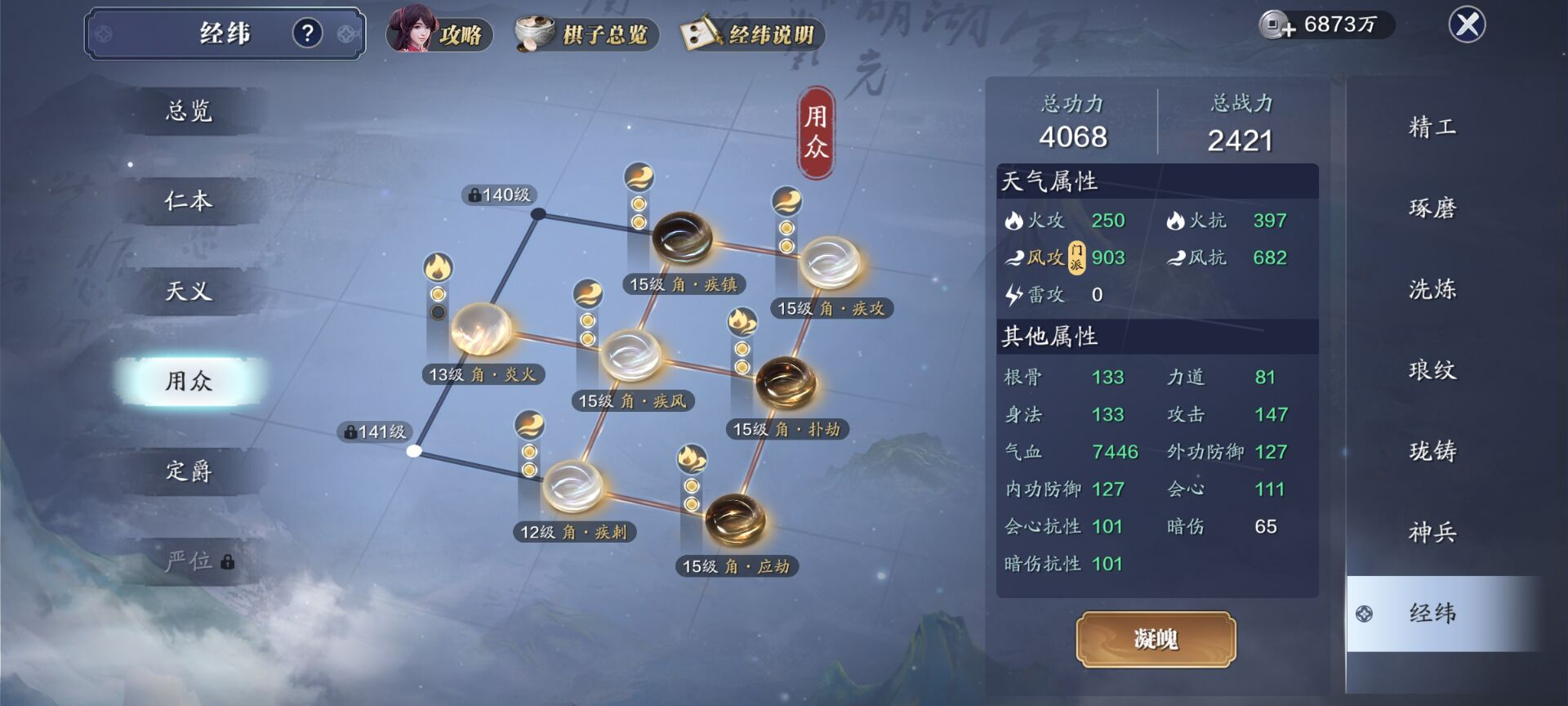140级资源需求汇总，天气技能等级开启