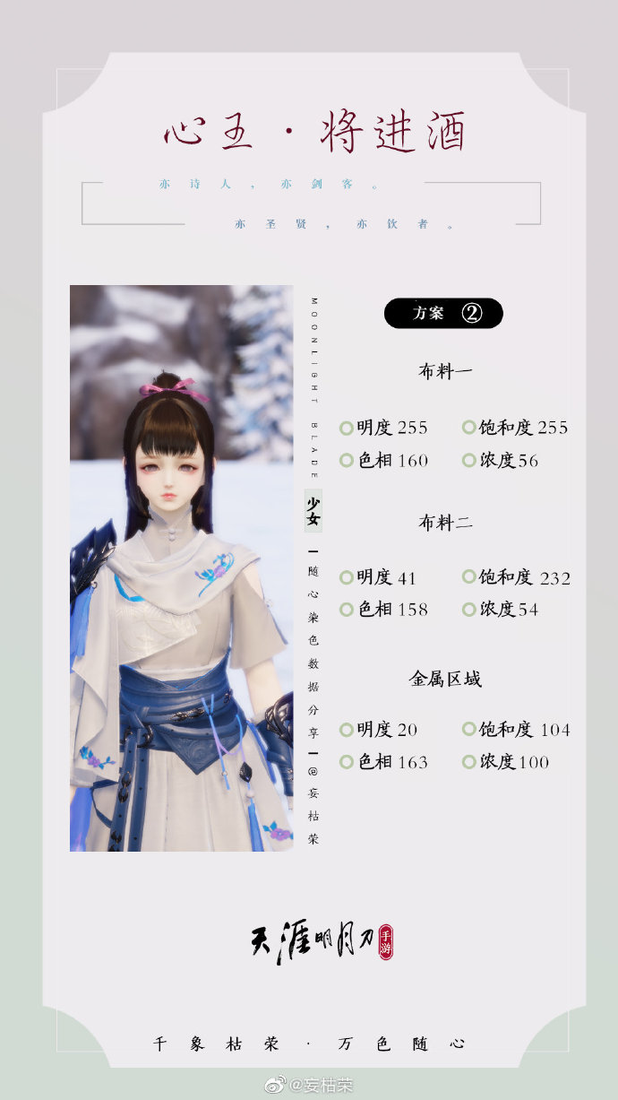 一诗一酒  一剑天涯，【心王·将进酒】三大体型染色数据分享