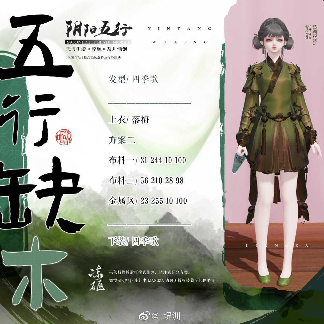 如果阴阳五行也有颜色，五行缺木三体型染色数据分享