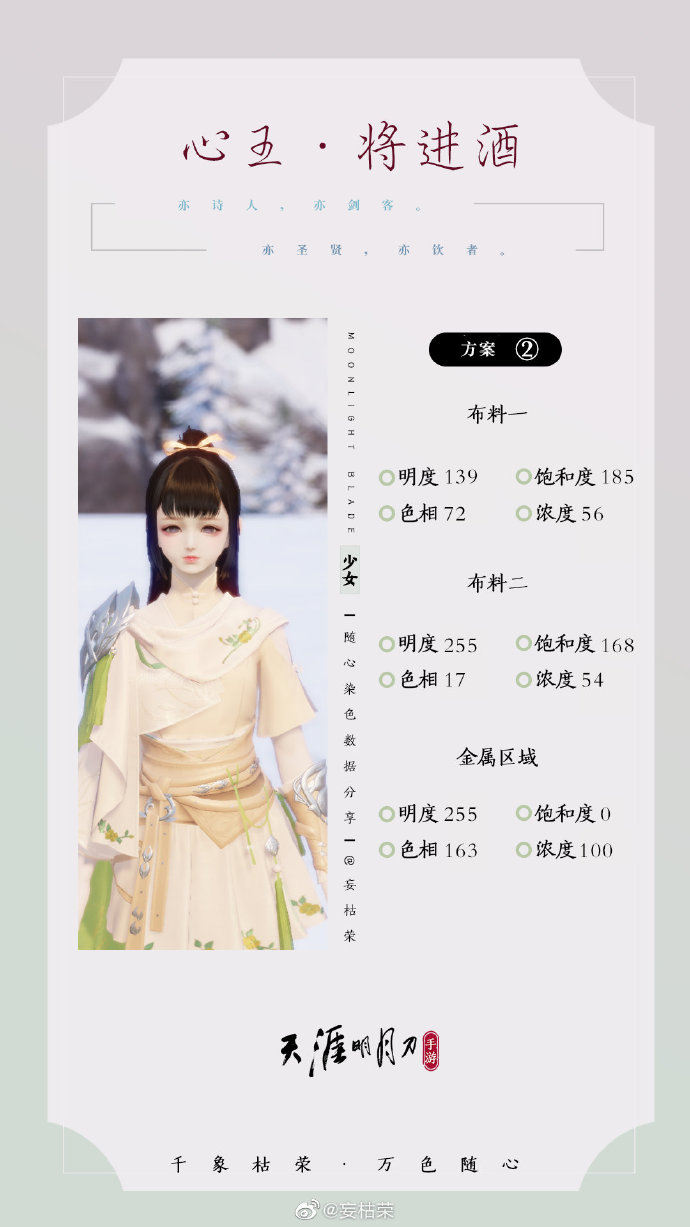 一诗一酒  一剑天涯，【心王·将进酒】三大体型染色数据分享