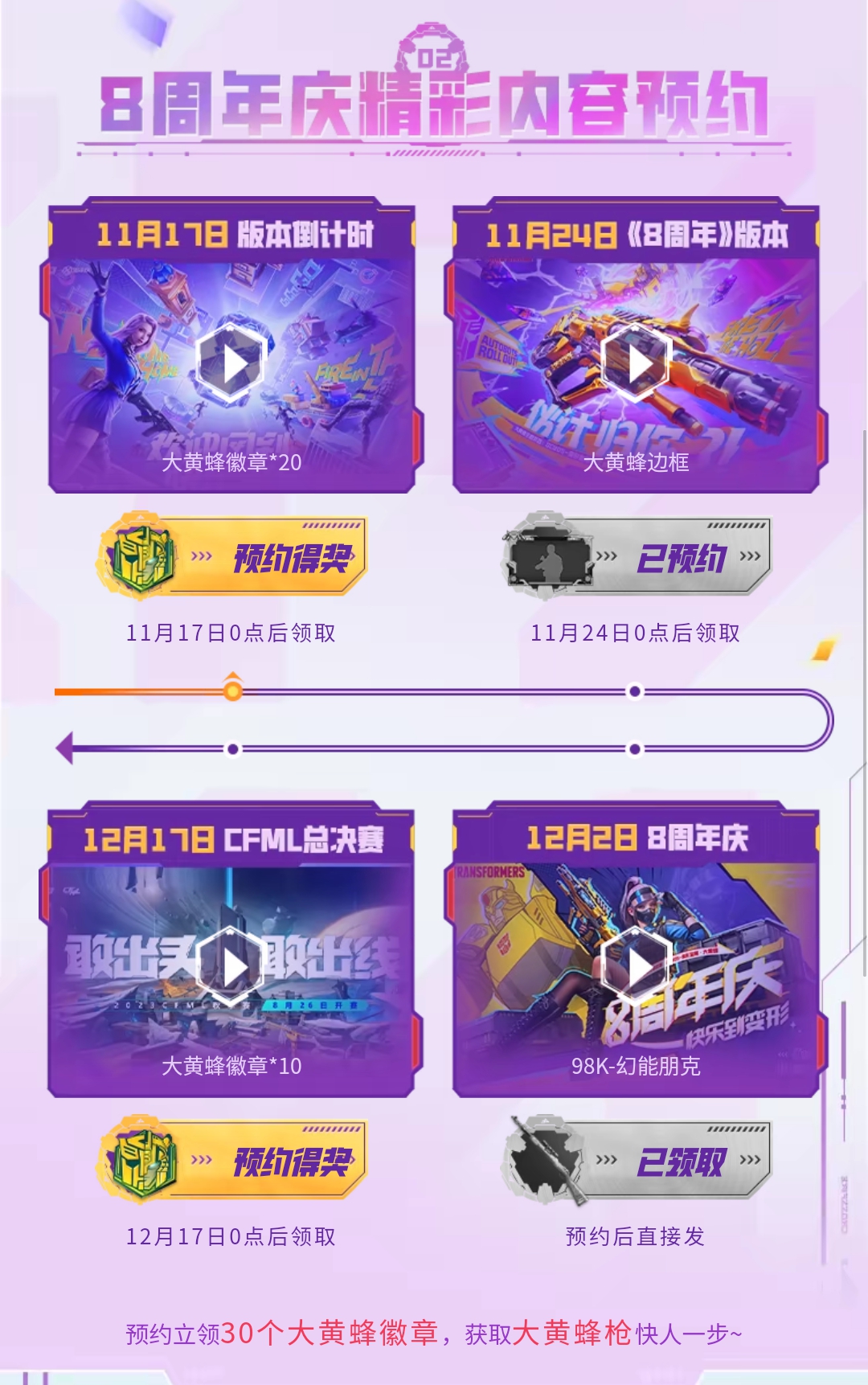 【活动速递】周年庆预约现已开启，福利提前知，道具拿不停！