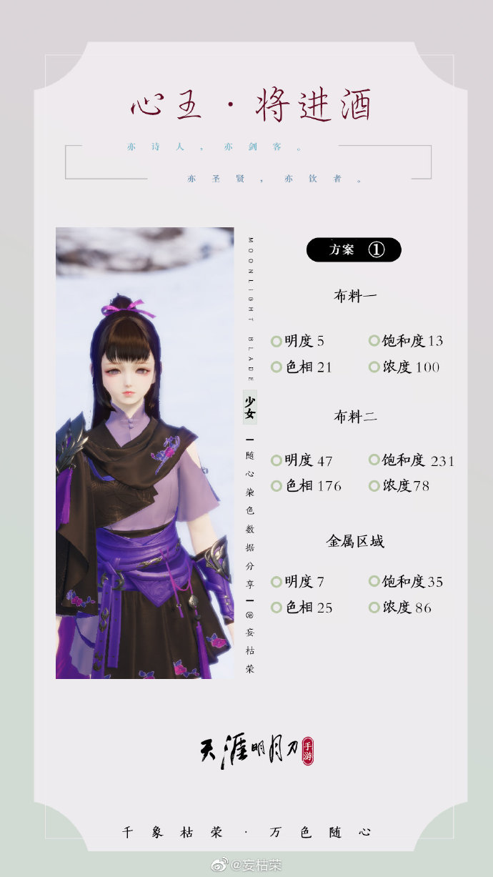 一诗一酒  一剑天涯，【心王·将进酒】三大体型染色数据分享