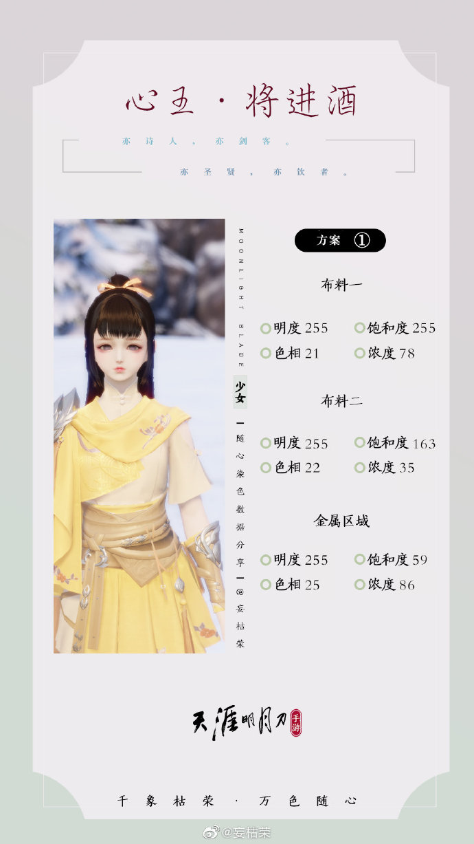 一诗一酒  一剑天涯，【心王·将进酒】三大体型染色数据分享