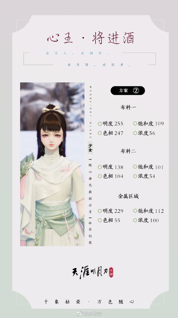 一诗一酒  一剑天涯，【心王·将进酒】三大体型染色数据分享