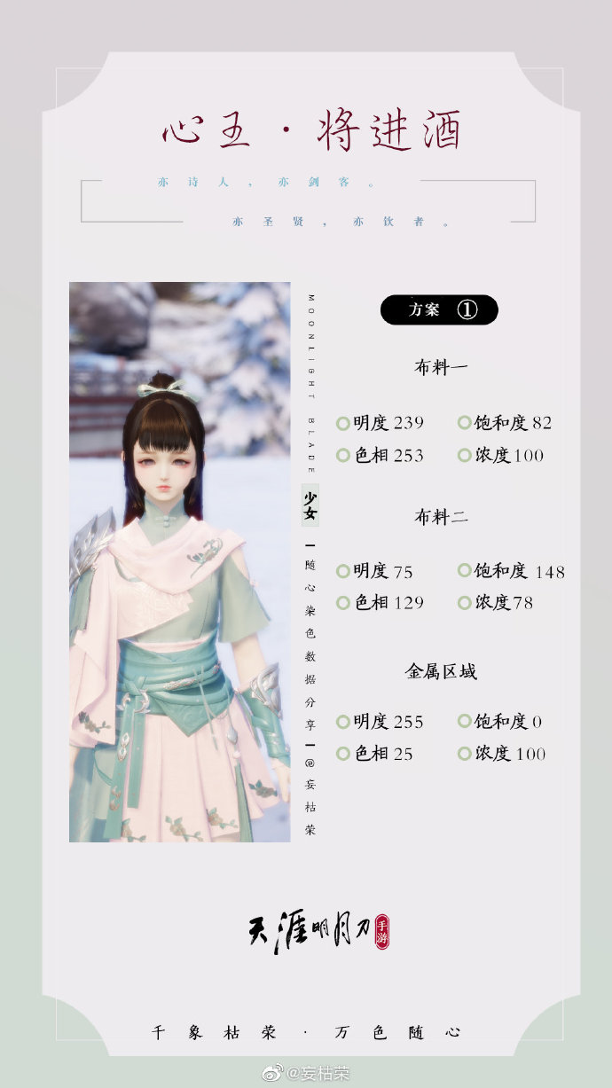 一诗一酒  一剑天涯，【心王·将进酒】三大体型染色数据分享