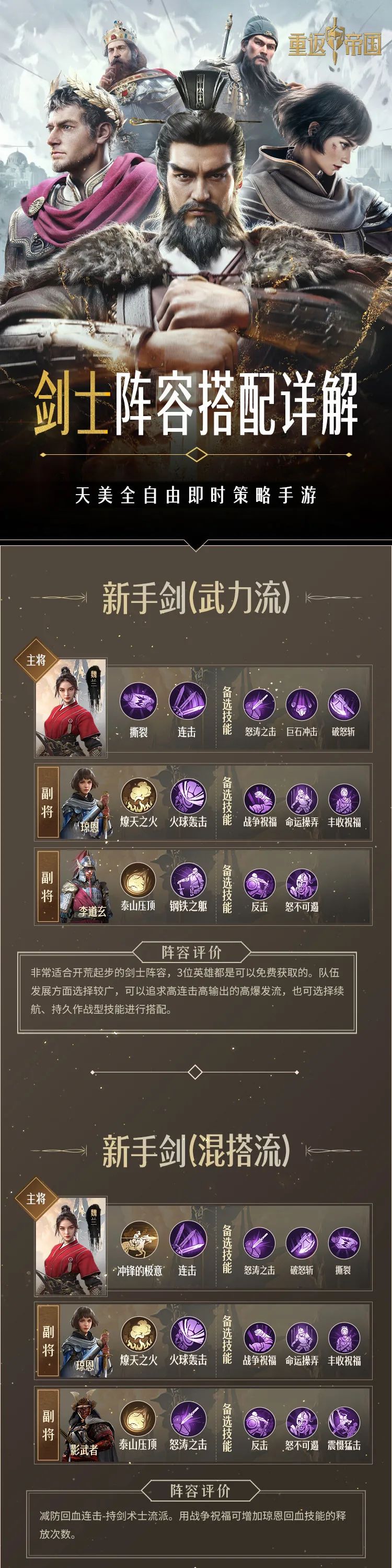 剑士本命集合！一张图详解英雄搭配