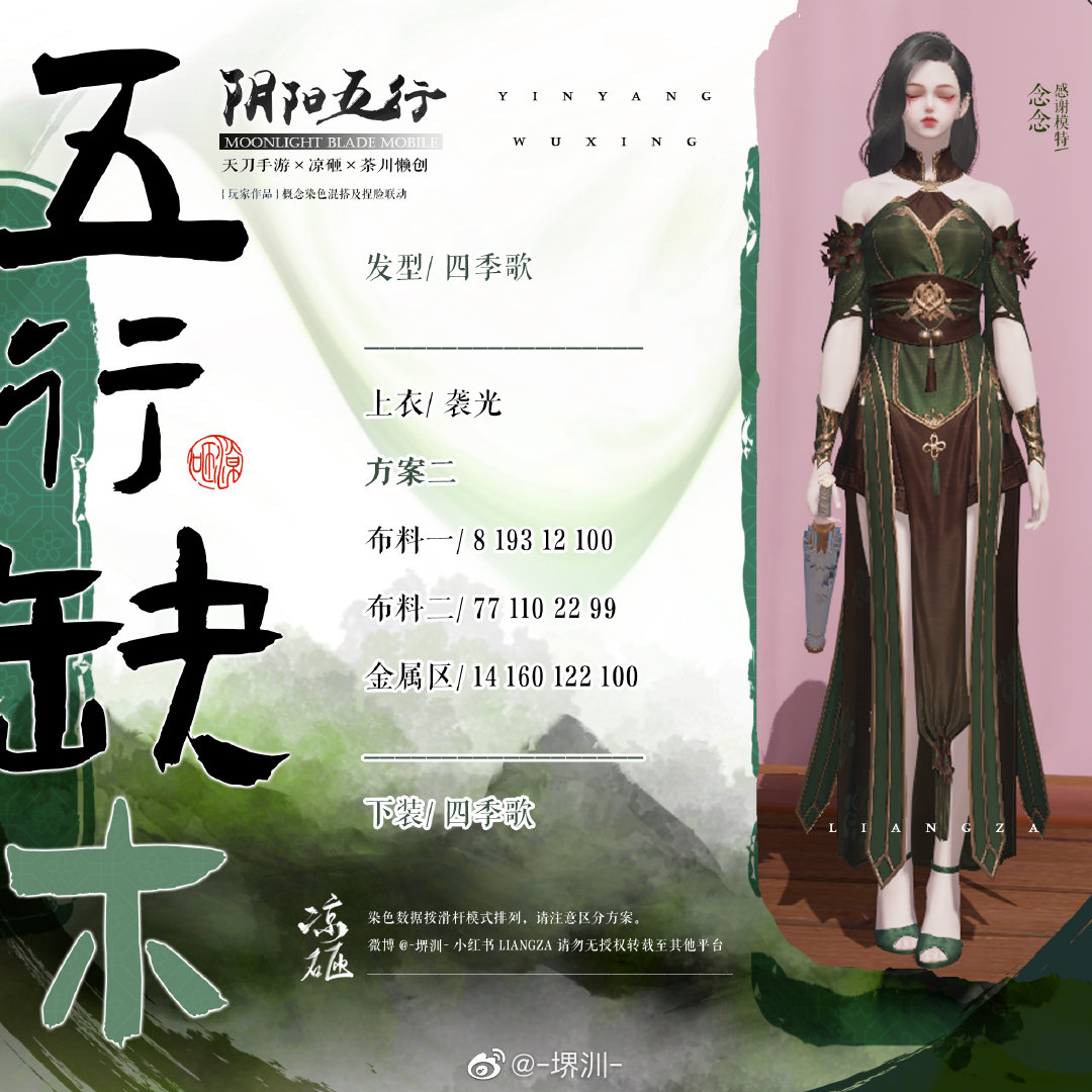 如果阴阳五行也有颜色，五行缺木三体型染色数据分享