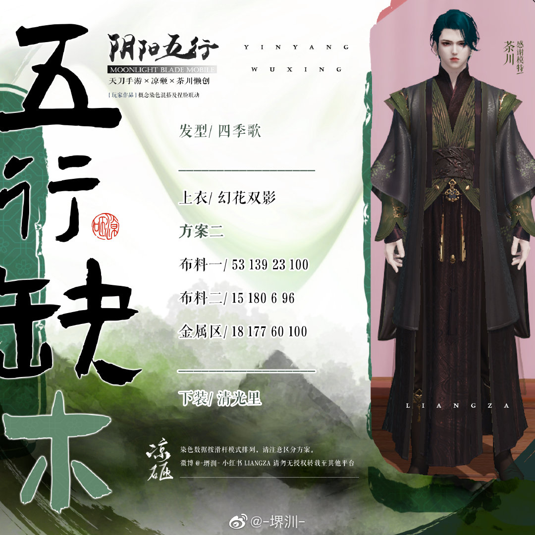 如果阴阳五行也有颜色，五行缺木三体型染色数据分享