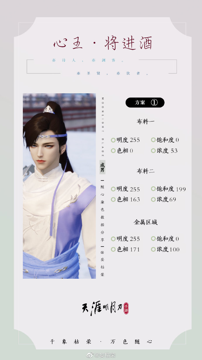 一诗一酒  一剑天涯，【心王·将进酒】三大体型染色数据分享