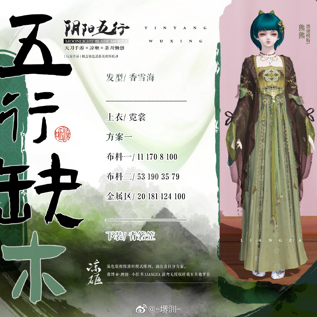 如果阴阳五行也有颜色，五行缺木三体型染色数据分享