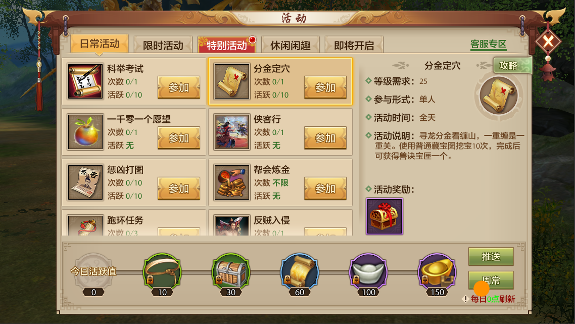 寻龙分金看缠山，一重缠是一重关，分金定穴活动攻略