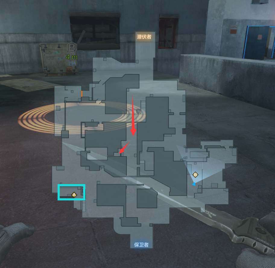 地图当中小道的存在大多是为攻守双方提供一个迂回的空间,但唐人街的a