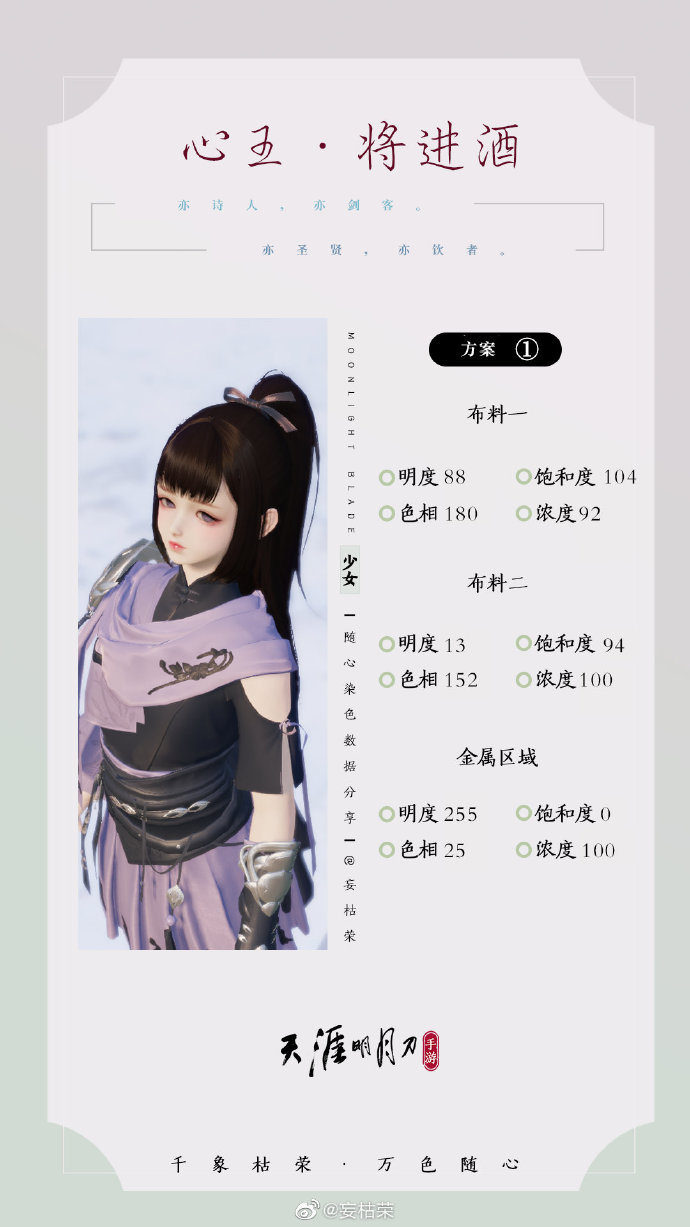 一诗一酒  一剑天涯，【心王·将进酒】三大体型染色数据分享