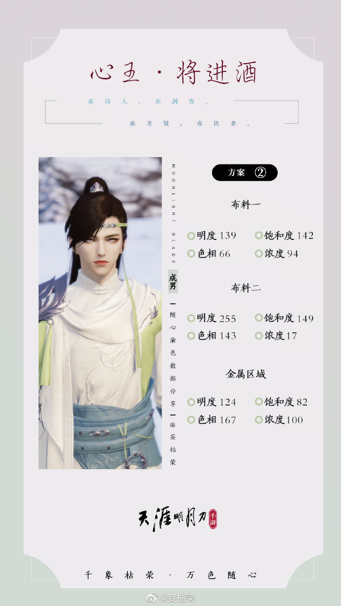 一诗一酒  一剑天涯，【心王·将进酒】三大体型染色数据分享