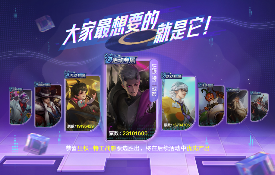 大家最想要他！—活动皮肤票选结果公示