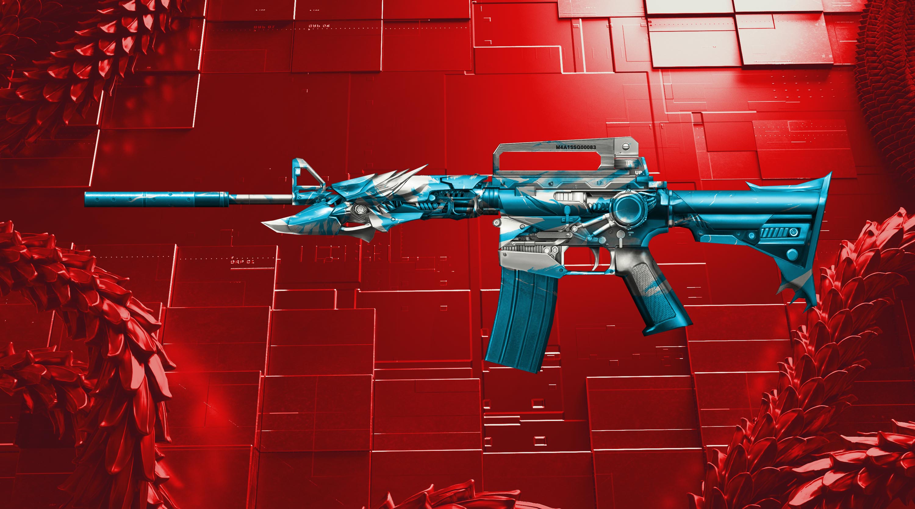 三,m4a1-雷神-寒霜骑士(投稿人:掌火@子阳)设计理念:雷神骑士系列皮肤