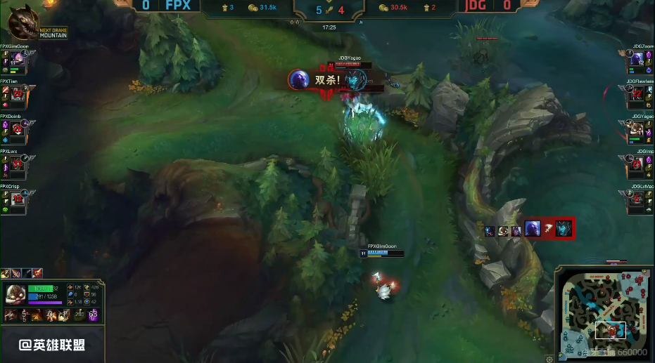 JDG完成黑八传奇，与FPX鏖战五局最终强势翻盘晋级决赛