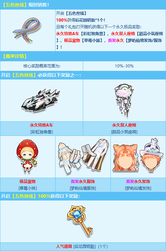 永久双人座椅【甜品小筑座椅】,永久a车【彩虹独角兽】,首发永久【梦