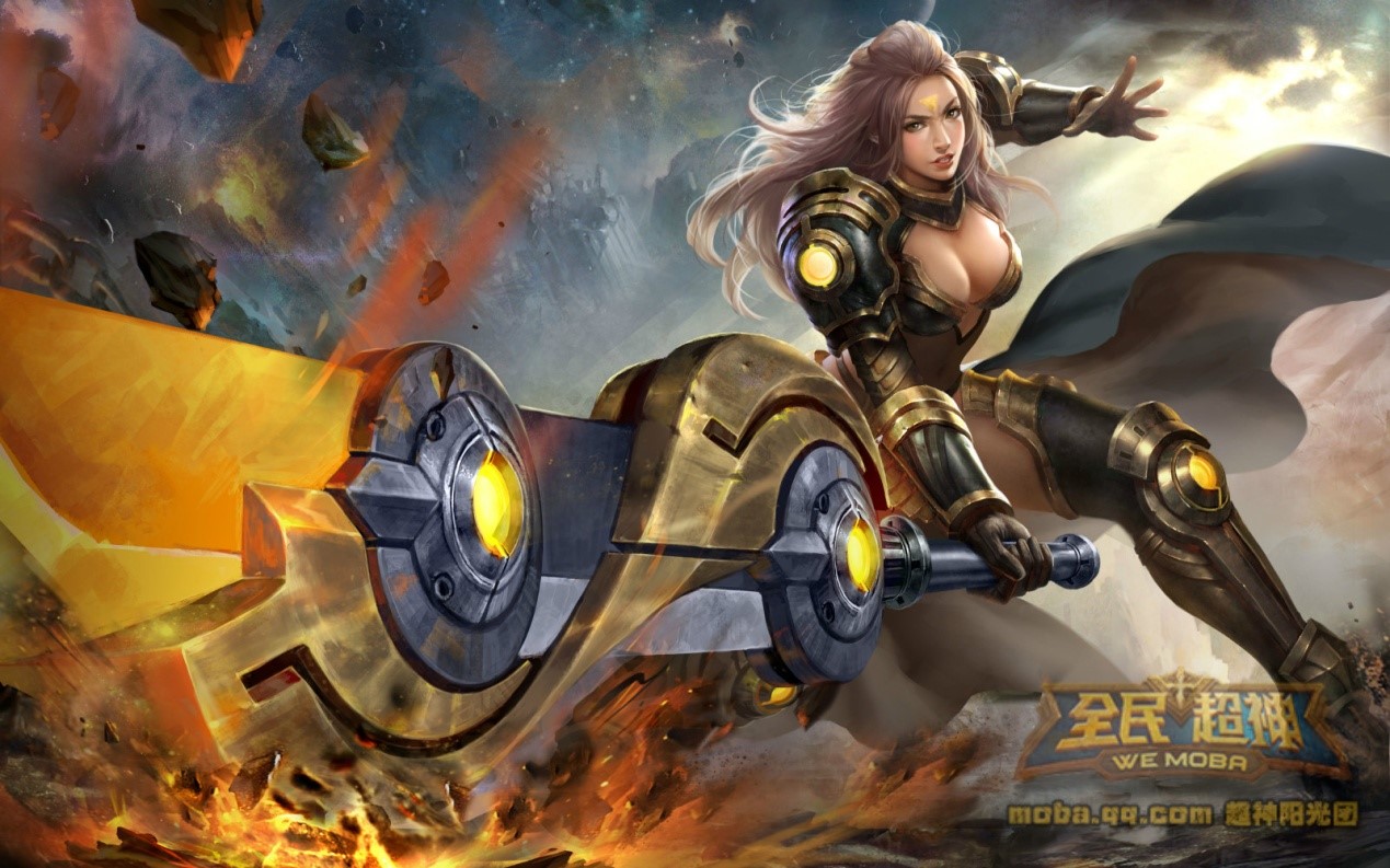 全民超神强力女战神虐杀敌将 三段跳跃驰骋泽比拉