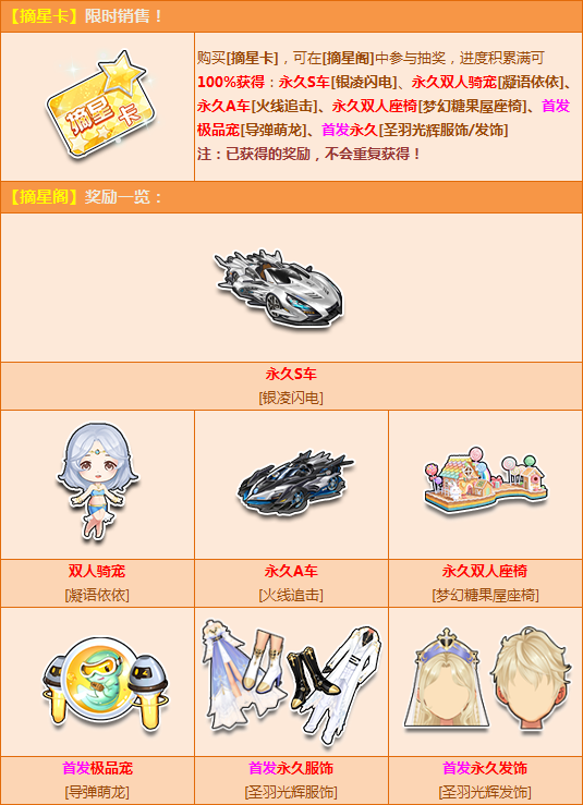 摘星阁奖励重磅来袭 100%获永久s银凌闪电 - qq飞车官方网站-腾讯游戏