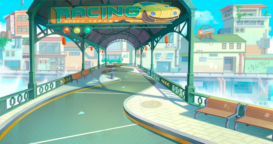 qq飞车第十张老街主题赛道聆风镇来袭