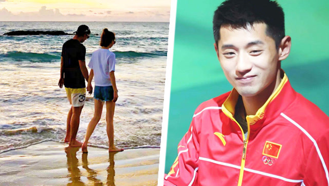 甜张继科公开与景甜恋情晒海边牵手照