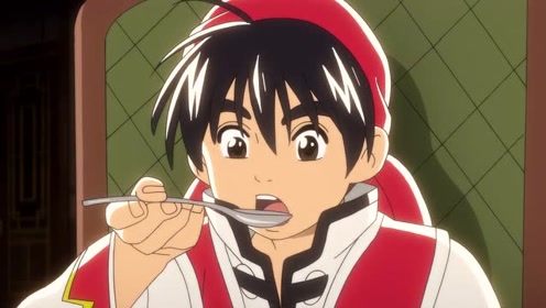 厨神小当家:第一次吃到外国料理的阿昴兴奋地大声喝汤被师父教训