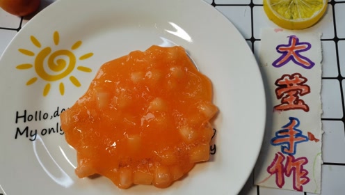 自制椰果水晶泥,简单无硼砂,加入橘色色素,漂亮解压,值得收藏