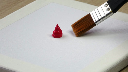 首先挤出1"坨"红颜料,寥寥数刷子后,画面简直美不胜收!